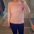 J. Crew Tops | 3/$20 Casual Women’s Top | Color: Red/White | Size: Xs