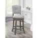 Three Posts™ Fidelia Swivel Counter & Bar Stool Wood/Upholstered in Brown/Gray | 41 H x 22 W x 17 D in | Wayfair B1324D0791A44CBFBC0404A9871D5705