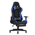 Gaming Chair, Racing Style Office High Back Ergonomic Conference Work Chair Reclining Computer PC Swivel Desk Chair 170 Degree Reclining Angle with Headrest, Lumbar Cushion & Footrest (Blue)