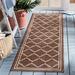 White 27 x 0.25 in Area Rug - Winston Porter Herefordshire Geometric Chocolate/Cream Indoor/Outdoor Area Rug, Synthetic | 27 W x 0.25 D in | Wayfair