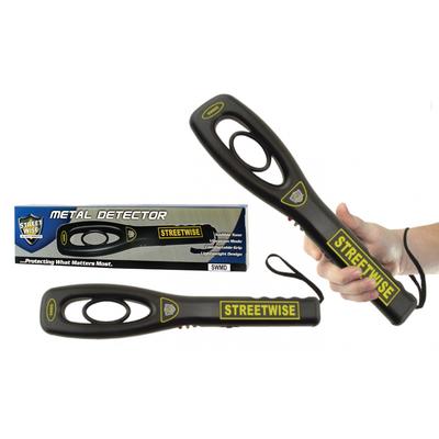 Streetwise Security Handheld Finger Grip Metal Detector with Belt Loop Holster Black 9V Battery New