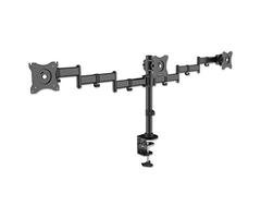 Kantek Height Adjustable Articulating Monitor Arm for Three Monitors, Black (MA230)