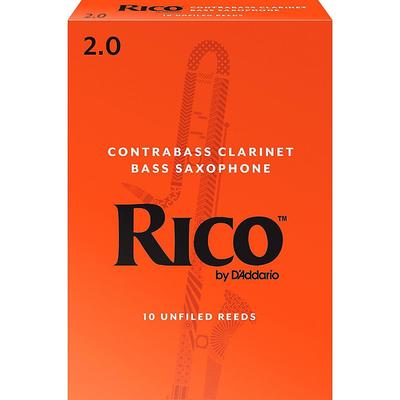 Rico Contra-Alto/Contrabass Clarinet Reeds, Box Of 10 Strength 2