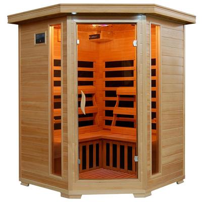 Radiant Sauna 3-Person Hemlock Corner Infrared Sauna with 7 Carbon Heaters