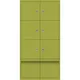 BISLEY Armoire à casiers LateralFile™, 6 casiers et 2 tiroirs hauteur 375 mm, vert