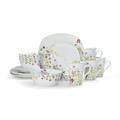 Mikasa Wildflower Garden 16 Piece Bone China Dinnerware Set, Service for 4 Bone China/Ceramic in Blue/Green/Indigo | Wayfair 5265914