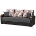 DEMKA FURNISHING Pegasus Full 87" Wide Tight Back Convertible Sofa Wood/Chenille/Metal in Pink/Gray/White | 37 H x 87 W x 41 D in | Wayfair