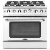 Capital Culinarian Series 36" 4.9 cu. ft. Freestanding Gas Range, Stainless Steel in White | 36 H x 35.88 W x 28.5 D in | Wayfair MCR366NG