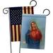 Breeze Decor Sacred Heart Mary Impressions Decorative 2-Sided Polyester 13 x 19 in. Garden Flag in Gray/Red | 13 H x 13 W in | Wayfair