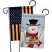 Breeze Decor 2 Piece Joyful Snowman Impressions Decorative 2-Sided Polyester 19" x 13" Garden Flag Set in Black/Gray | 18.5 H x 13 W in | Wayfair