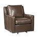 Club Chair - 17 Stories Albine 32" Wide Top Grain Leather Swivel Club Chair Leather/Genuine Leather in Brown | 35 H x 32 W x 37 D in | Wayfair