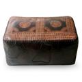 World Menagerie Box Cushion Ottoman Slipcover Genuine Leather in Brown | 13.5 H x 31.5 W x 17.3 D in | Wayfair 187505