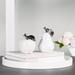 Gracie Oaks Carley Ceramic Pear Decor Sculpture Porcelain/Ceramic in Gray/White | 5.75 H x 4 W x 4 D in | Wayfair 5730E66C0B6A495D80FA885BBB20D12A