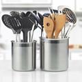 Rebrilliant 2 Piece Utensil Crock Set Stainless Steel in Gray | 7.08 H x 6.3 W x 6.3 D in | Wayfair 0B526B70F53F445985F66A60F245BA58