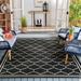 White 108 x 0.25 in Area Rug - Winston Porter Herefordshire Geometric Black/Cream Indoor/Outdoor Area Rug, Synthetic | 108 W x 0.25 D in | Wayfair