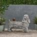 Red Barrel Studio® Jordana Cocker Spaniel Stone Garden Outdoor Bench Stone/Concrete in Gray | 24.75 H x 31.25 W x 11 D in | Wayfair