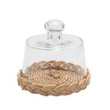Gracie Oaks Emelie Food Dome Cake Stand Glass/Bamboo in Brown | 5.5 H x 6.25 W in | Wayfair 066F9733E592491894E507AD529CA8AC