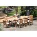 Rosecliff Heights Masten 9 Piece Teak Outdoor Dining Set Wood/Teak in Brown/White | 31 H x 82 W x 43 D in | Wayfair