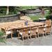 Rosecliff Heights Masson 11 Piece Teak Outdoor Dining Set Wood/Teak in Brown/White | 31 H x 82 W x 43 D in | Wayfair