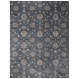 Blue/White 96 x 0.14 in Indoor Area Rug - Charlton Home® Ells Floral Blue/Beige Area Rug Polyester/Viscose/Cotton | 96 W x 0.14 D in | Wayfair