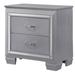 Rosdorf Park Messick 2 - Drawer Solid Wood Nightstand in Gray Wood in Brown/Gray | 29.5 H x 17.5 W x 30 D in | Wayfair