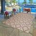 Red/White 63 x 0.25 in Area Rug - Gertmenian Paseo Powis Red/Beige Transitional Casual Medallion Tile Flatweave Indoor/Outdoor Area Rug, | Wayfair