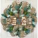 Rosecliff Heights Beach Wreath Weathered Driftwood & Nautical Rope Burlap/Deco Mesh in Brown/Green | 24 H x 24 W x 6 D in | Wayfair