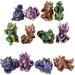 Trinx 12 Piece Loveland Baby Dragons in Multiple Poses Figurine Set Resin, Wood in Green/Indigo | 2.25 H x 2 W x 1.5 D in | Wayfair