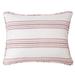 Gracie Oaks Undis Ticking Stripe Piped Edge Classic Chic Casual Farmhouse Decorative Pillow Sham in Pink/Gray/Blue | 21 H x 27 W in | Wayfair