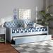 Latitude Run® Adoniram Twin Daybed w/ Trundle Upholstered/Polyester in Blue | 39.37 H x 83.46 W x 42.52 D in | Wayfair