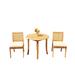 Rosecliff Heights Massenburg 3 Piece Teak Bistro Set Wood/Teak in Brown/White | 31 H x 36 W x 36 D in | Outdoor Furniture | Wayfair