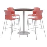 KFI Studios 42" L Round Manufactured Wood Breakroom Table & Chair Set Metal in Gray | 41 H in | Wayfair OLTFL36RD-B1922-SL-41-7933K-4-OL2700BR-P41