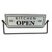 Gracie Oaks Lizeth Kitchen Open/Closed Rotating Table Top Sign Metal in Black/White | 4.87 H x 12 W x 3.12 D in | Wayfair