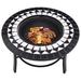 Winston Porter Fire Pit Fireplace Firebowl for Camping Picnic BBQ Outdoor Ceramic Clay in Black/Brown/Gray | 17.8 H x 26.8 W x 26.8 D in | Wayfair