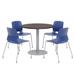 KFI Studios 36" L Round Manufactured Wood Breakroom Table & Chair Set Metal in Brown/Gray | 29 H in | Wayfair OLTFL36RD-B1922-SL-7933K-4-OL2700-P03