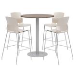 KFI Studios 42" L Round Manufactured Wood Breakroom Table & Chair Set Metal in Gray | 41 H in | Wayfair OLTFL42RD-B1922-SL-41-7960K-4-OL2700BR-P45