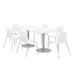 KFI Studios 72" L Rectangular Manufactured Wood Breakroom Table & Chair Set Metal in White | 29 H in | Wayfair OLTFL3672RA-B1922-SL-D354-OL2700-P08