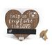 Gracie Oaks Beavertown Help Us Capture the Love Wood Heart Table Top Decorative Plaque Wood in Brown/Gray | 11.5 H x 11.88 W x 0.5 D in | Wayfair
