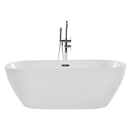 Freistehende Badewanne Acryl oval weiß 150 x 75 cm Badezimmer