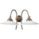 Lampe applique murale style Country en fonte de laiton vieilli L42XPR28XH26 cm Made in Italy