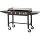 Plancha Carmen sur chariot pliable 4 feux à gaz - Jusqu'à 14 convives - Surface de cuisson Inox 90