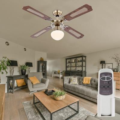 Deckenventilator mit Zugschalter Ventilatorlampe Decke 3 Stufen Ventilator mit Fernbedienung Image