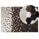 Teppich Beige Braun Leder 140 x 200 cm Mosaik Ombre