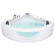 Weiße Badewanne mit LED 205 x 146 cm aus Sanitäracryl Kunststoff Stahl und Metall Multifunktionell Modern