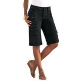 Plus Size Women's Cargo Shorts by Roaman's in Black (Size 30 W)