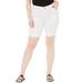 Plus Size Women's Invisible Stretch® Contour Cuffed Short by Denim 24/7 in White Denim (Size 26 W)