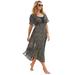 Plus Size Women's Long Caftan Cover Up by Swim 365 in Gold Black Dot (Size M/L) Swimsuit Cover Up