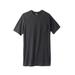 Men's Big & Tall Shrink-Less™ Lightweight Longer-Length Crewneck Pocket T-Shirt by KingSize in Heather Charcoal (Size 3XL)