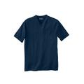 Men's Big & Tall Shrink-Less™ Lightweight V-Neck Pocket T-Shirt by KingSize in Navy (Size 2XL)