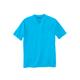 Men's Big & Tall Shrink-Less™ Lightweight V-Neck Pocket T-Shirt by KingSize in Electric Turquoise (Size L)
